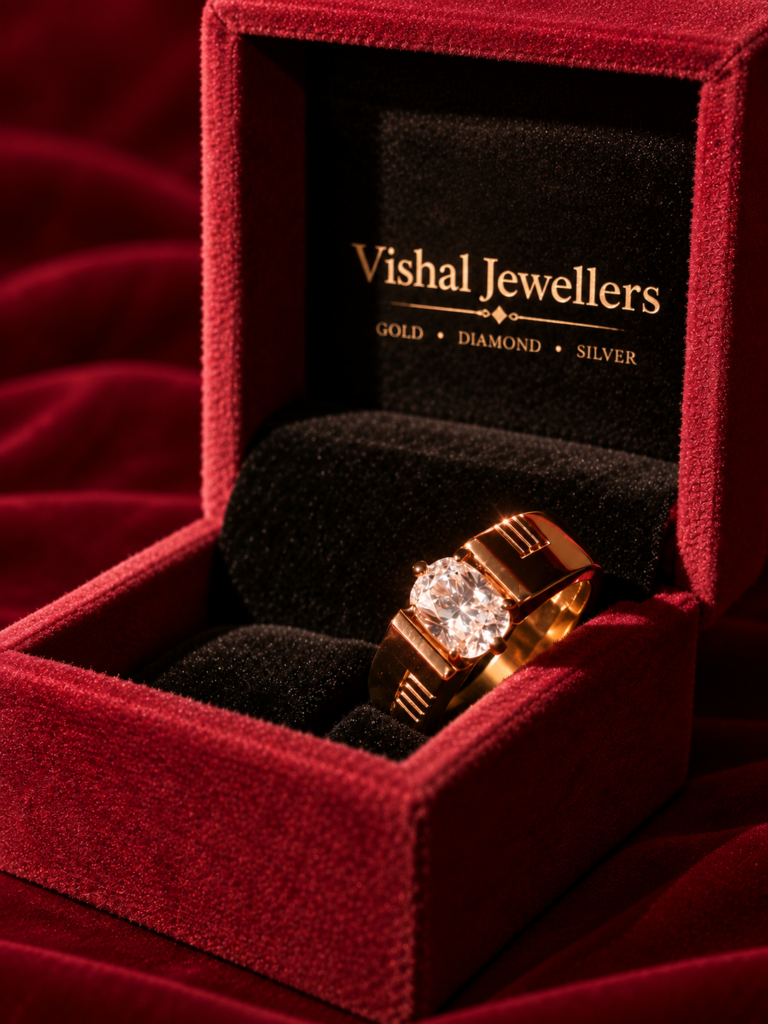 luxurious ring in red velvet box