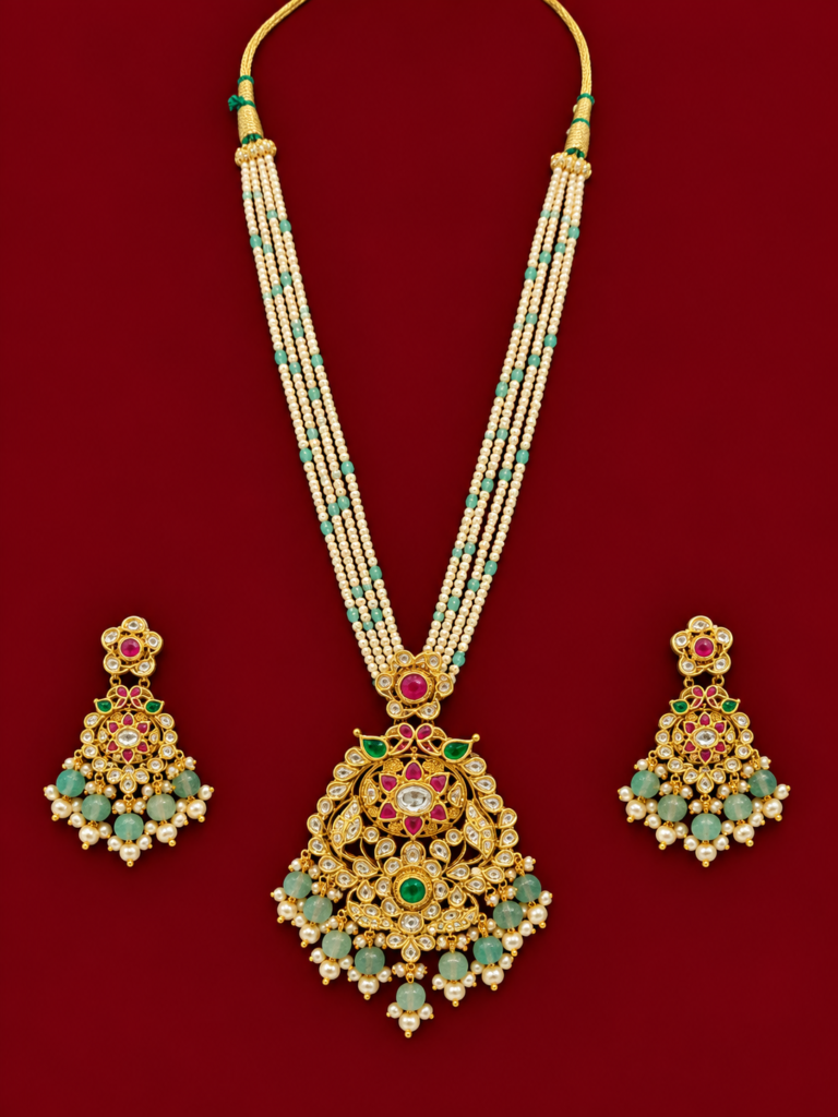 ornate indian gold jewellery set